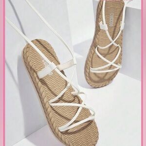 Multi Strap Tie Leg Beach Sandals waterproof